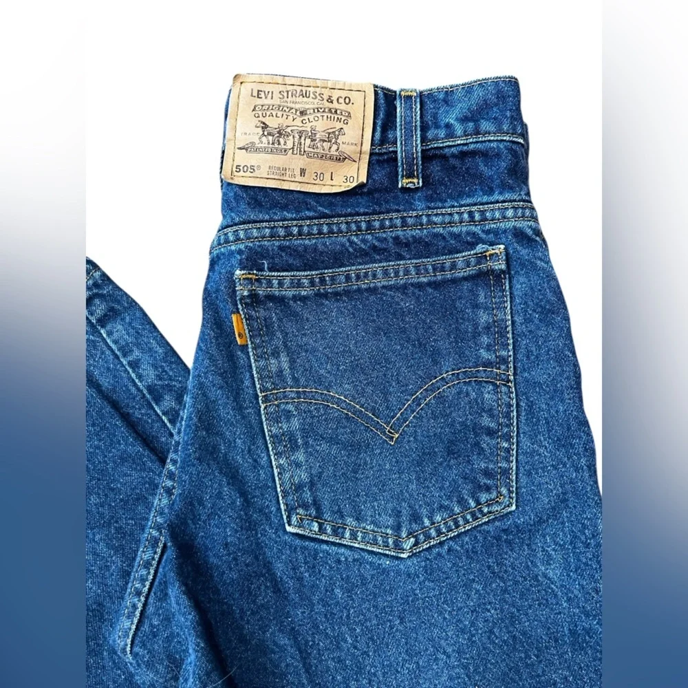 Levi’s 505 Vintage 90’s orange tab Denim Jeans Regular Size 30W
